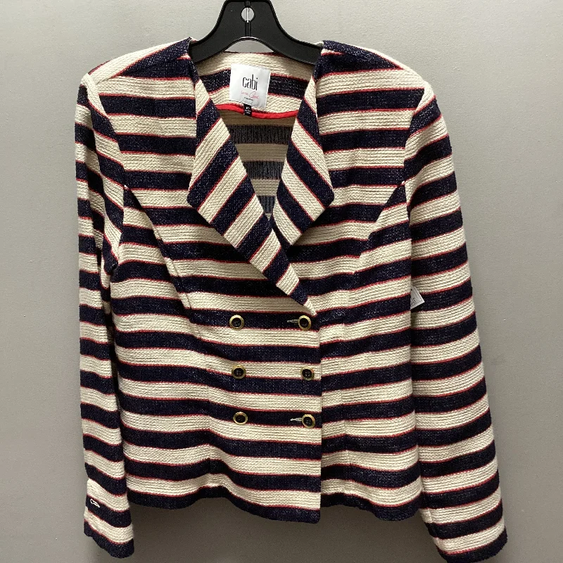 Blazer By Cabi In Blue & Cream, Size: M Women's Plaid Suit