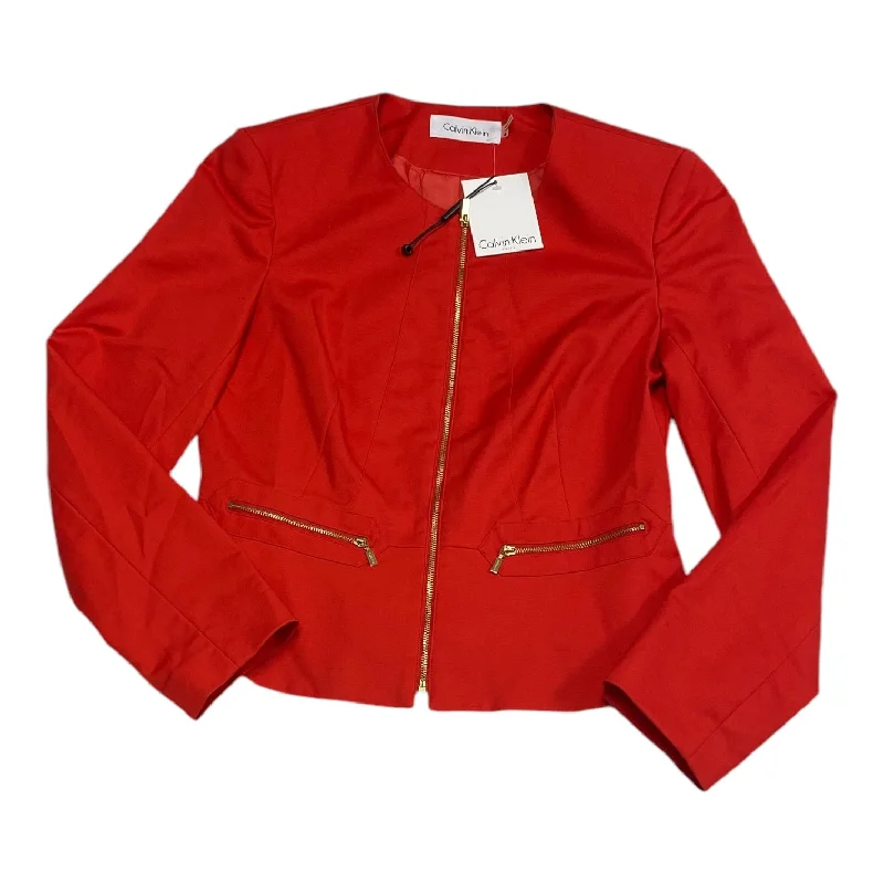 Blazer By Calvin Klein In Red, Size: 4 Women's Unique Blazer