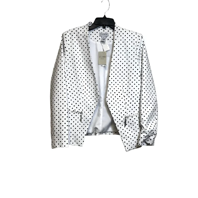 Blazer By Carmen By Carmen Marc Valvo In Polkadot Pattern, Size: 10 Women's Handmade Blazer