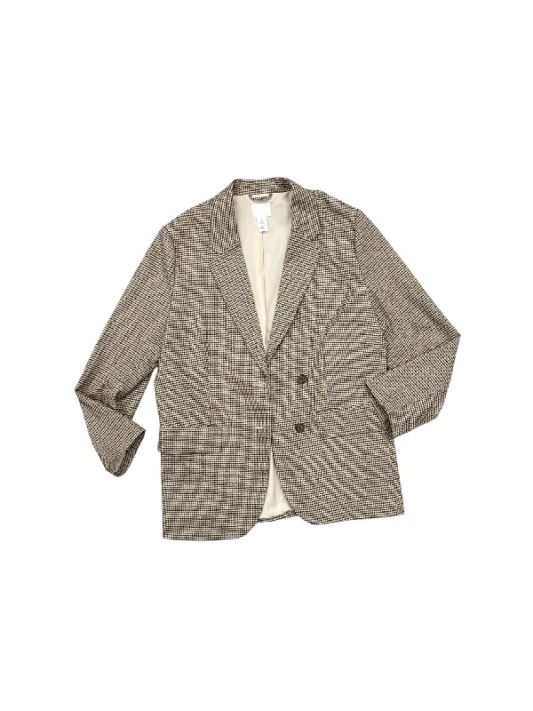 Blazer By H&m In Brown & Cream, Size: M Women's Classic Blazer