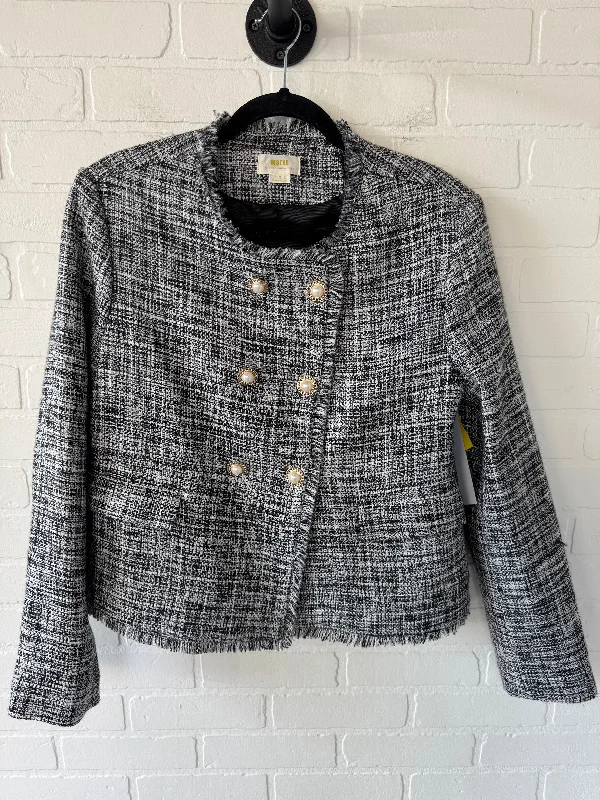 Blazer By Maeve In Black & White, Size: L Cotton Blend Blazer