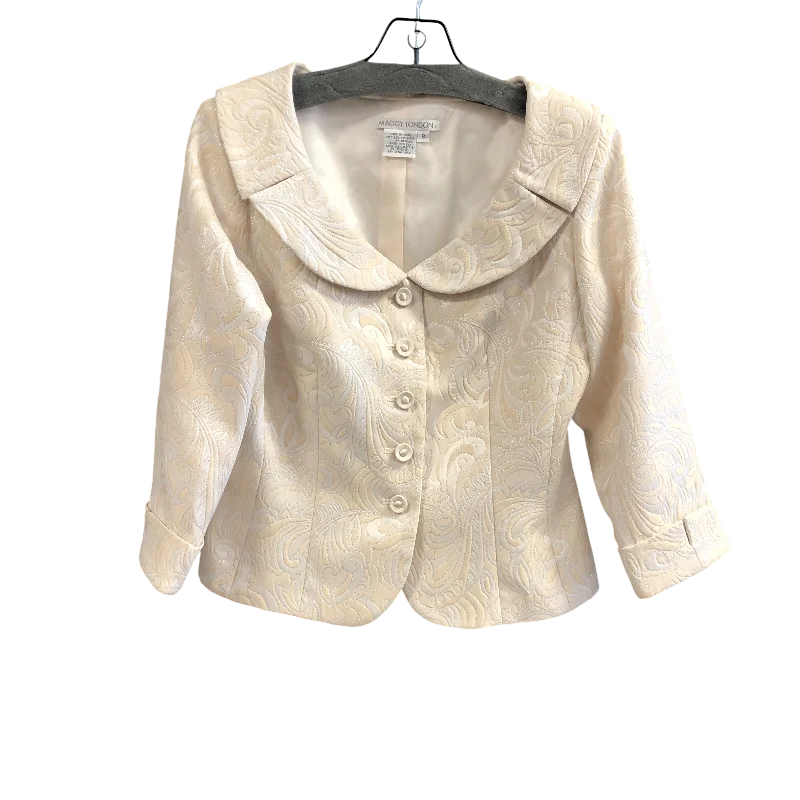 Blazer By Maggy London In Cream & White, Size: 8 Women's Wedding Blazer