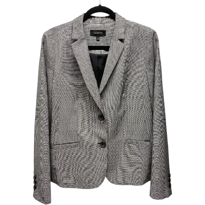 Blazer By Talbots In Black & Cream, Size: 12 Women's Fashion Blazer