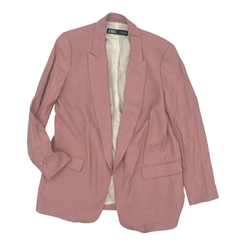 Blazer By Zara In Pink, Size:L Women's Handmade Blazer
