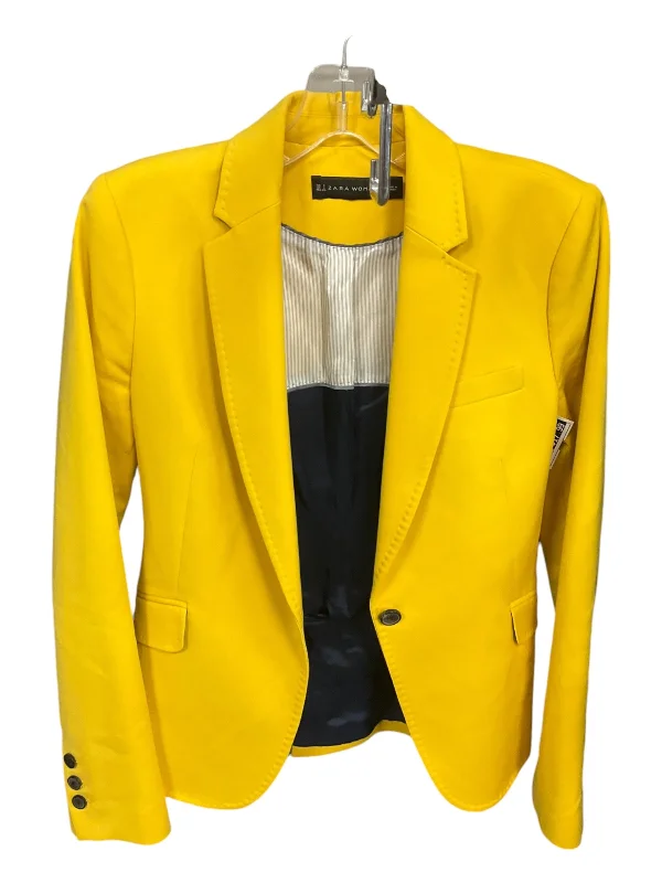 Blazer By Zara Women In Yellow, Size: S Women's Denim Suit