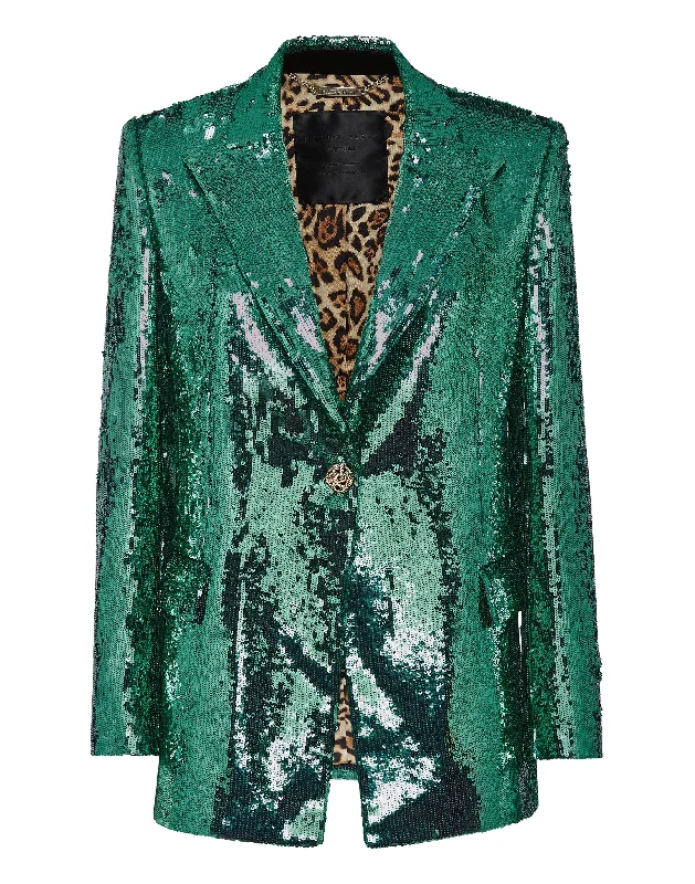 Blazer Man Fit Paillettes Women's Fashion Blazer