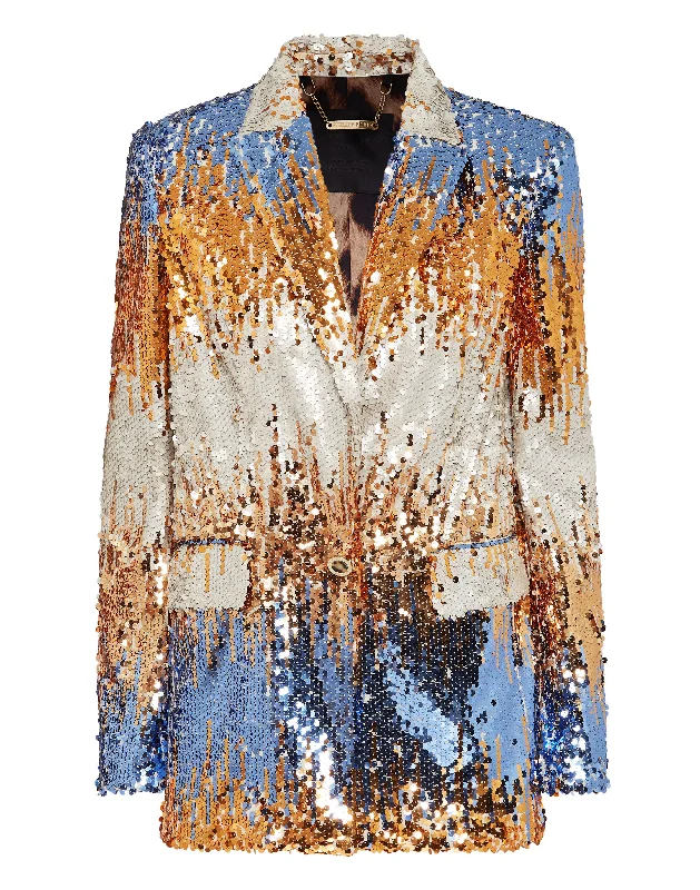 Blazer Pailletes Gothic Plein Women's Unique Blazer