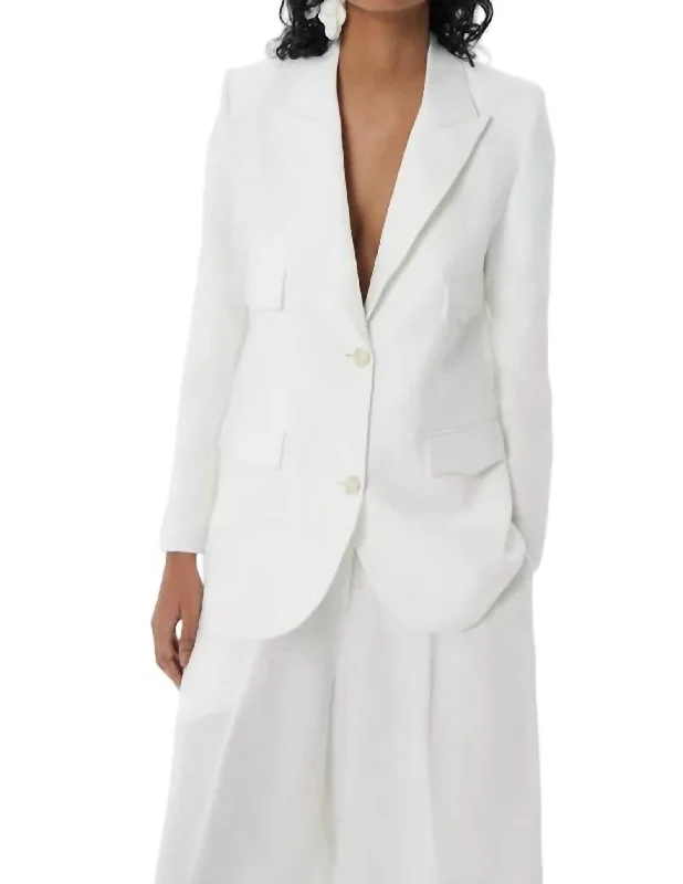 Bonpland Elaine Blazer In Off White Women's Elegant Suit