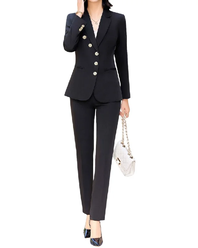 Bossy Chic 2pc Blazer & Pant Set Summer Women's Jacket