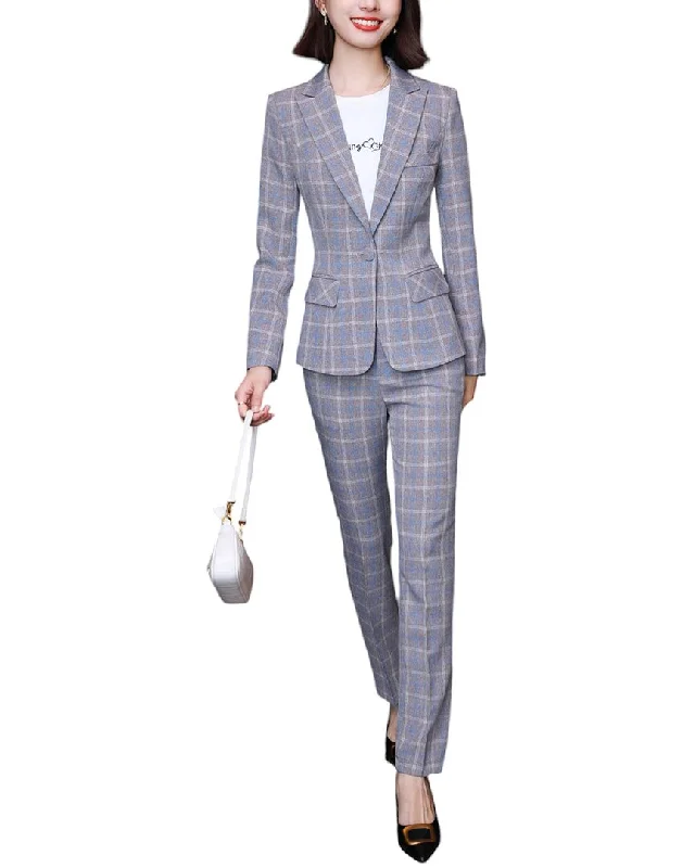 Bossy Chic 2pc Blazer & Pant Set Women's Simple Blazer