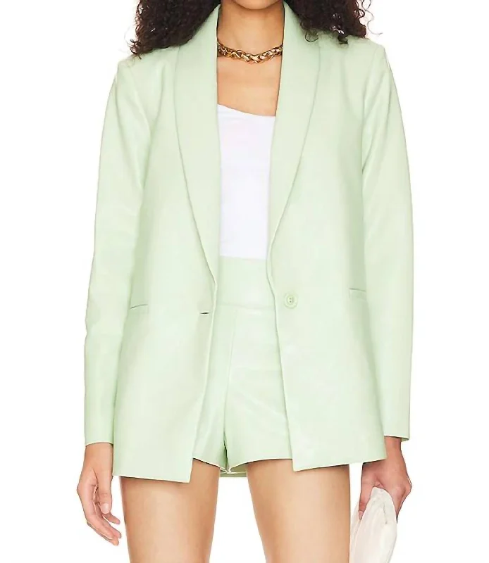 Denny Shawl Blazer In Pistachio Women's Long Blazer