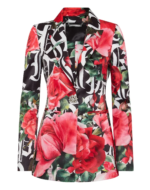 Double-Breasted Blazer Dark Romance Women's Luxurious Jacket