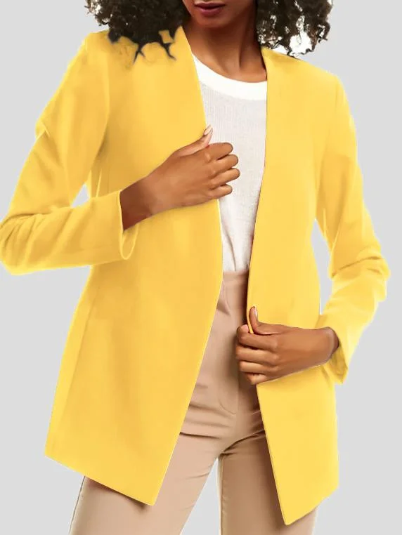 Elegant Long Sleeve Blazer,Open Front Work Blazer Coat Women's Classic Blazer