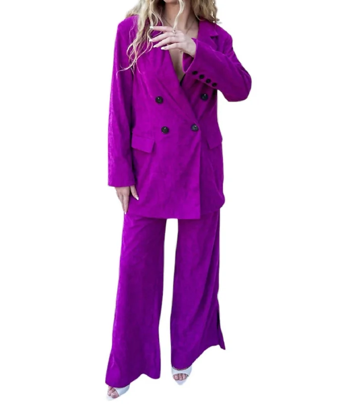 Empire Blazer In Purple Women's Denim Suit