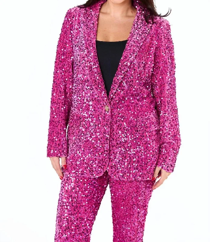 Heff Sequin Blazer In Highkey Women's Fashion Blazer