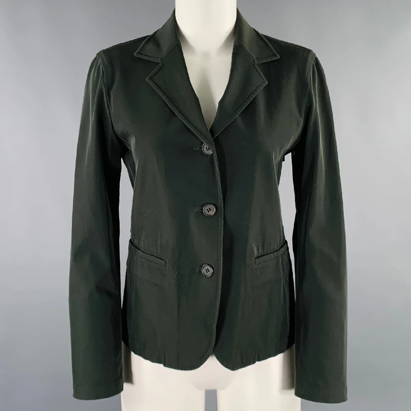 ISSEY MIYAKE Size S Green Single Breasted Blazer Women's Short Blazer