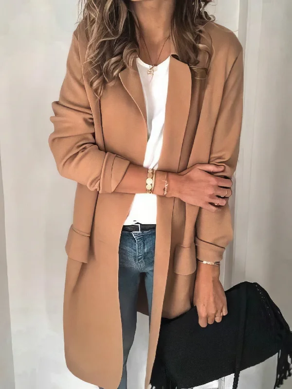 Ladies' Simple Long Sleeve Single Breasted Fall Winter Work Blazer Women's High-End Blazer
