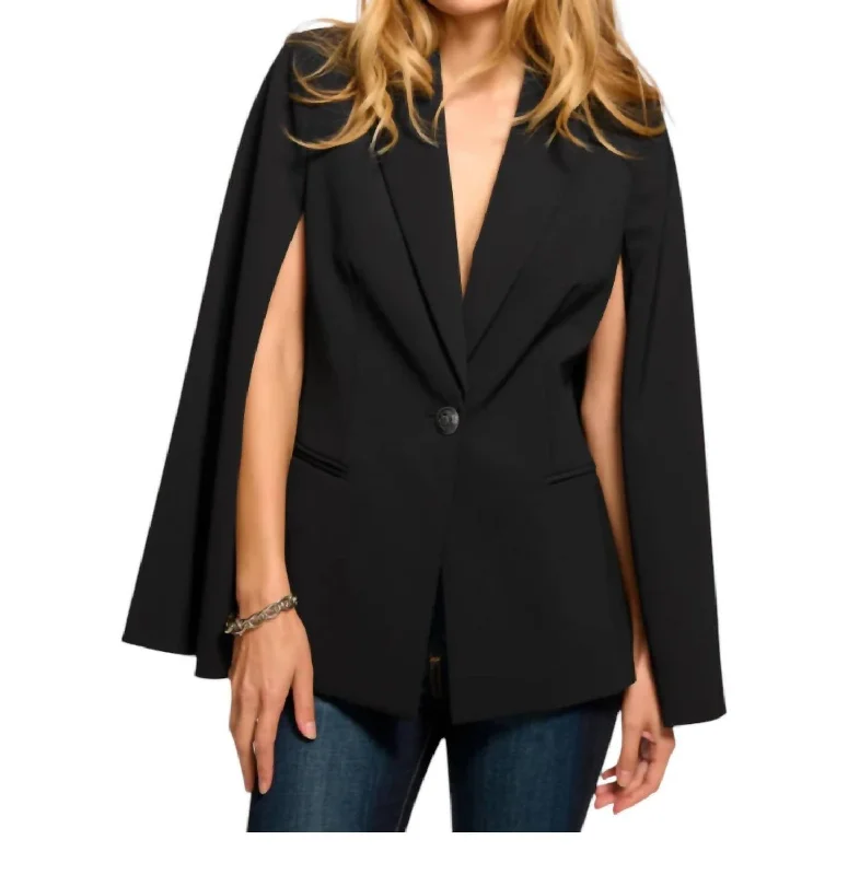 Lucinda Cape Blazer In Black Women's Elegant Suit