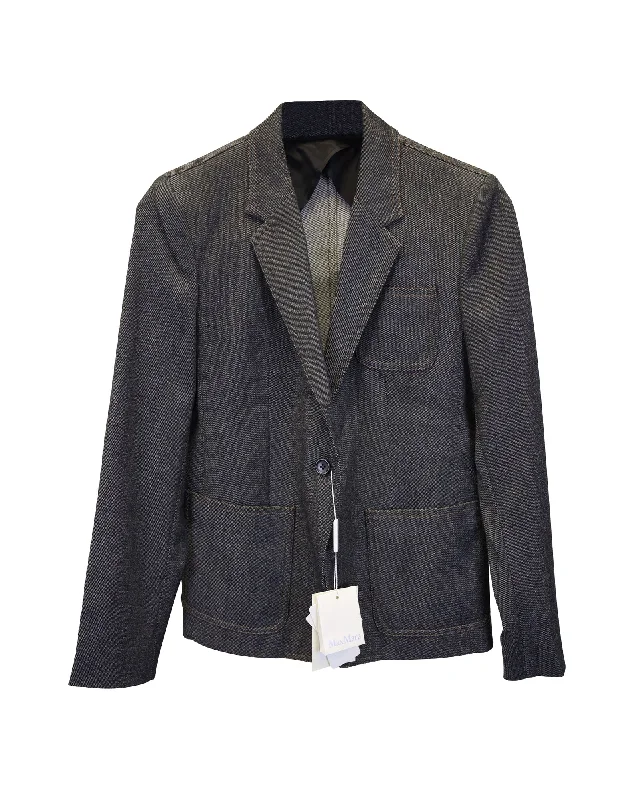 Max Mara Single-Breasted Blazer in Grey Wool Women's Casual Suit
