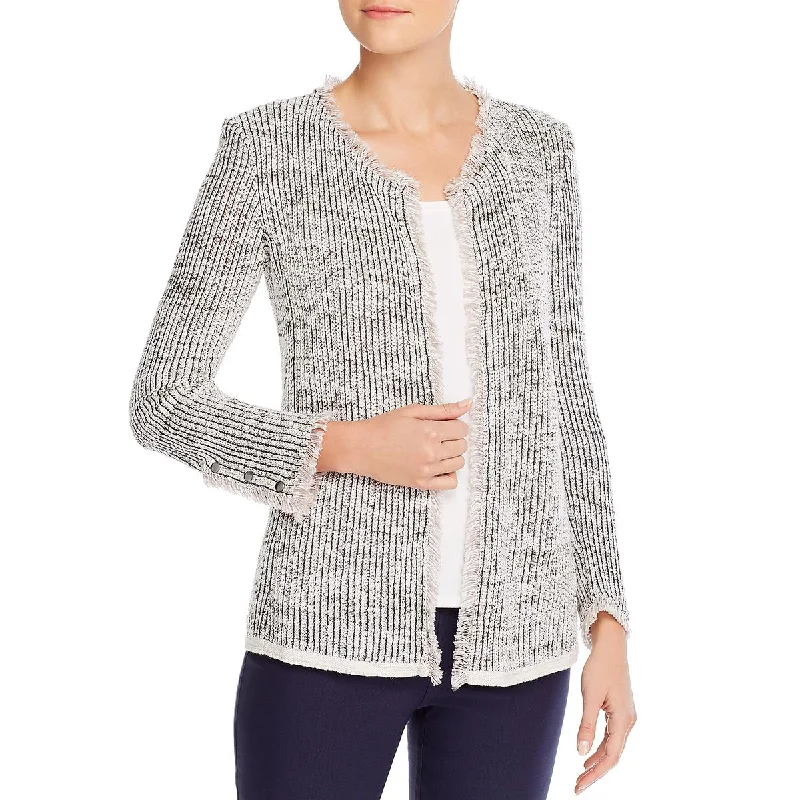 New Attitude Womens Ribbed Open Front Collarless Blazer Women's High-End Blazer