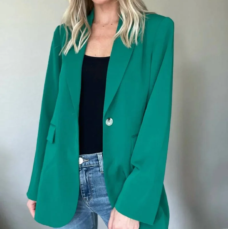 Paris Boyfriend Blazer In Jade Women's Vacation Suit