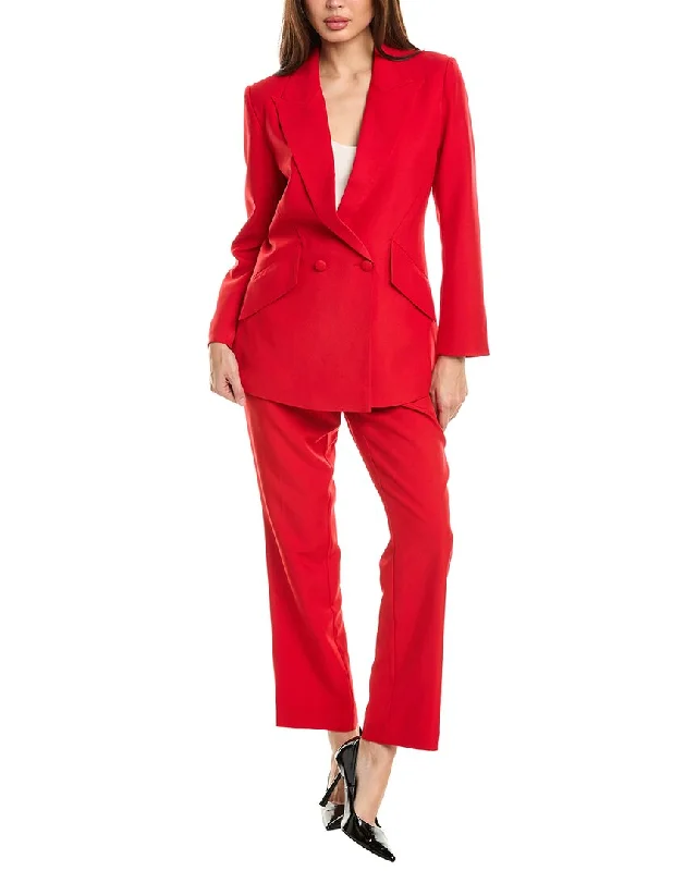 Pascale La Mode 2pc Blazer & Pant Set Women's Patchwork Suit