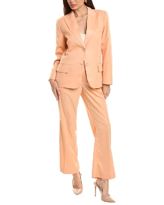 Pascale La Mode 2pc Blazer & Pant Set Women's Leather Blazer