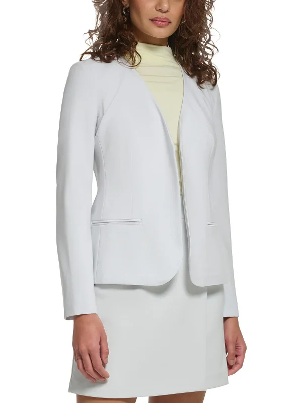 Petites Womens Open Front Suit Separate Collarless Blazer Women's Boutique Suit