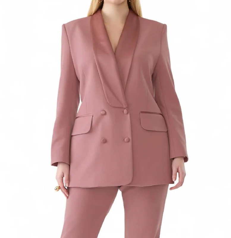 Satin Blazer In Soft Pink Silk Women's Blazer