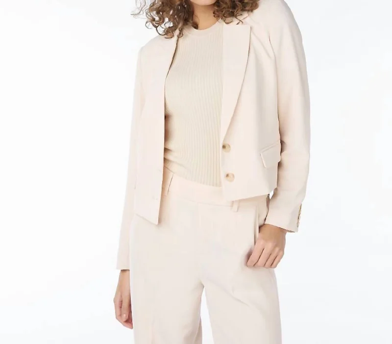 Short City Blazer In Sand Slim Fit Blazer