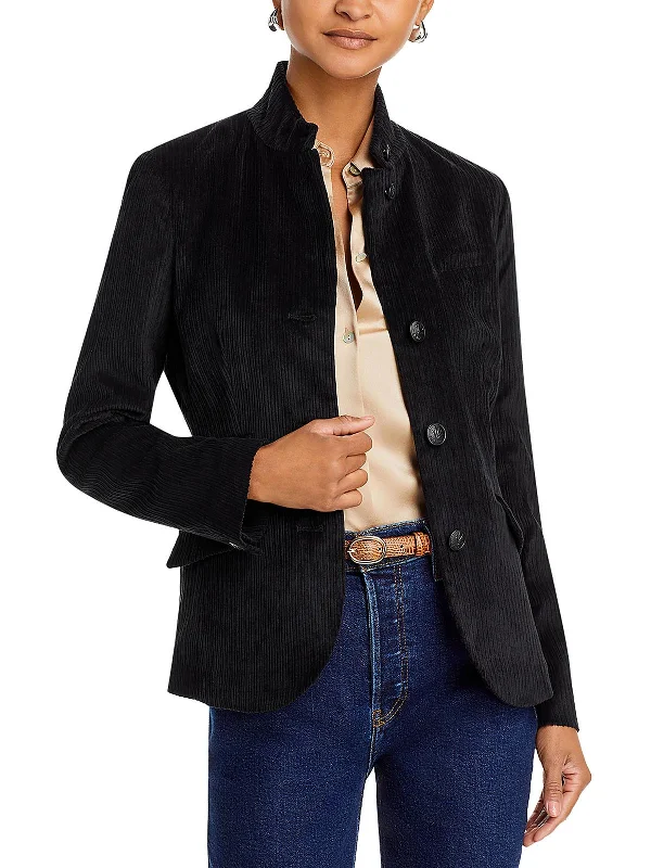Slade Womens Corduroy Suit Separate Collarless Blazer Linen Women's Suit