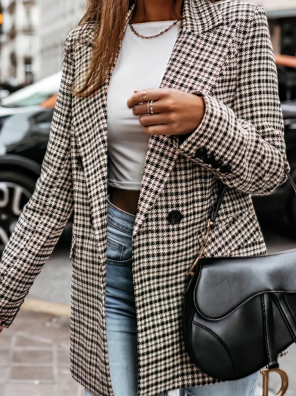 Small Checkered Blazer Women's Fashion Blazer