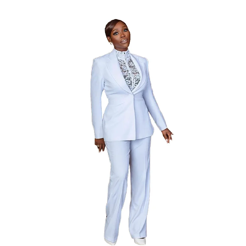 White Women Pants Suits For Wedding Slim Fit Mother of the Bride Suit Evening Party Blazer Guest Wear 2 Pieces Women's Handmade Blazer
