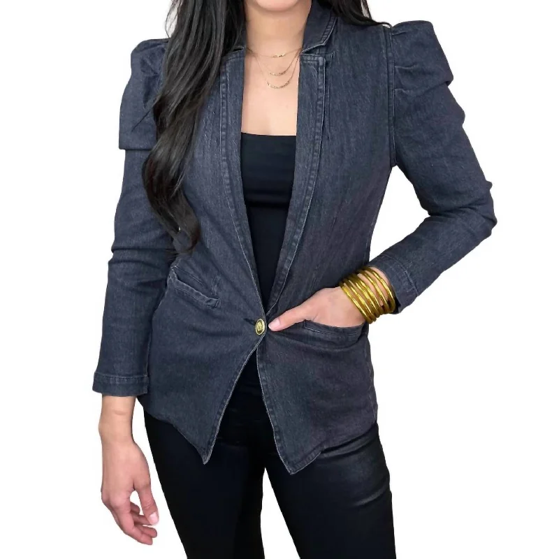 Stephany Blazer In Black Vintage Women's Pencil Blazer