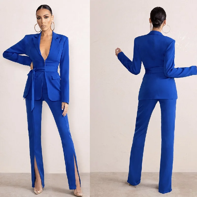 Summer Mother of the Bride Pants Suits Royal Blue Ladies Women Formal Evening Party Blazer Wear Slim Flared Trousers 2 Pieces Women's Long Blazer Summer Mother of the Bride Pants Suits Royal Blue Ladies Women Formal Evening Party Blazer Wear Slim Flared Trousers 2 Pieces Women's Long Blazer
