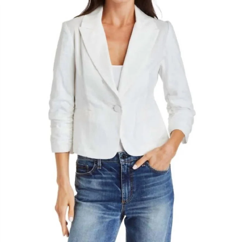 Suzie Blazer In White Women's Luxurious Jacket