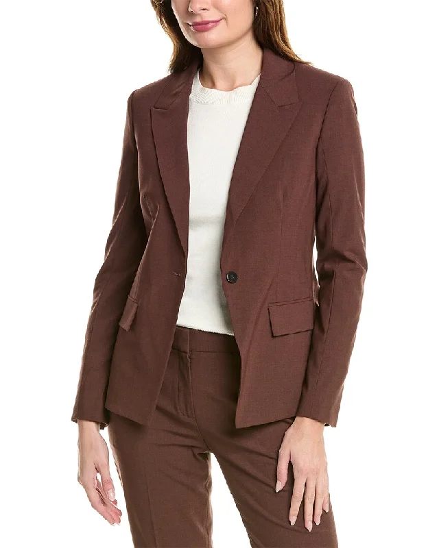 Theory Angled Wool-Blend Blazer High-End Women's Suit