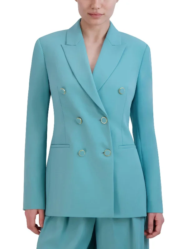 Womens Embellished Long Sleeve Double-Breasted Blazer New Women's Blazer