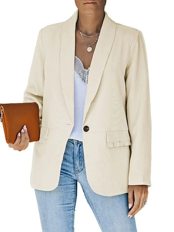 Women's Fashionable Single Breasted Long Sleeve Fall Blazer