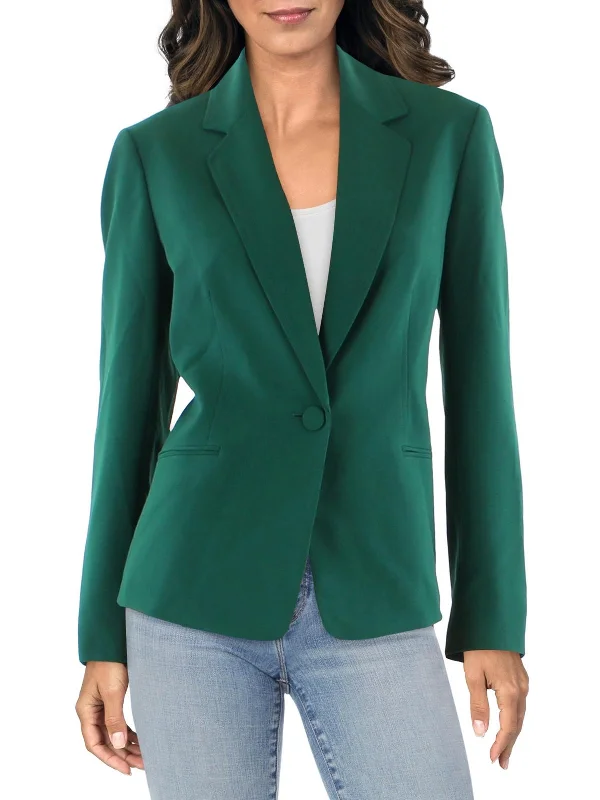 Womens Knit Long Sleeves One-Button Blazer Women's Premium Blazer