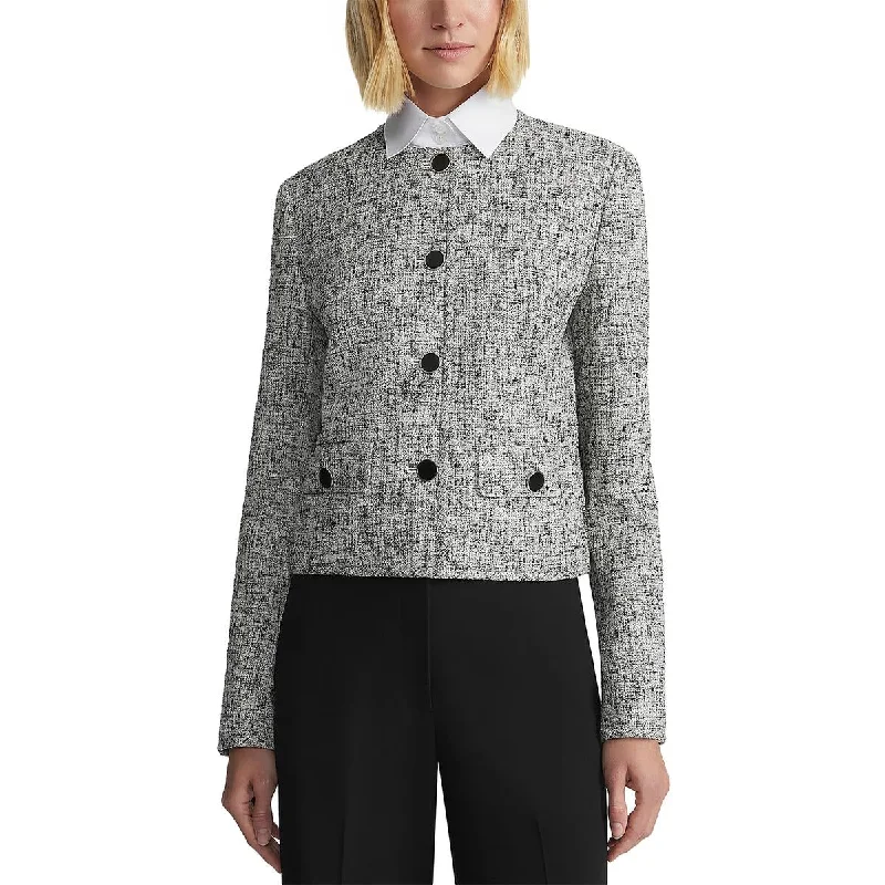 Womens Textured Office Collarless Blazer Women's Unique Blazer