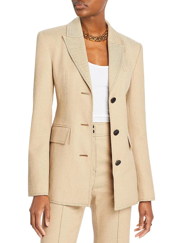 Womens Wool Blend Wool Two-Button Blazer Women's Handmade Blazer