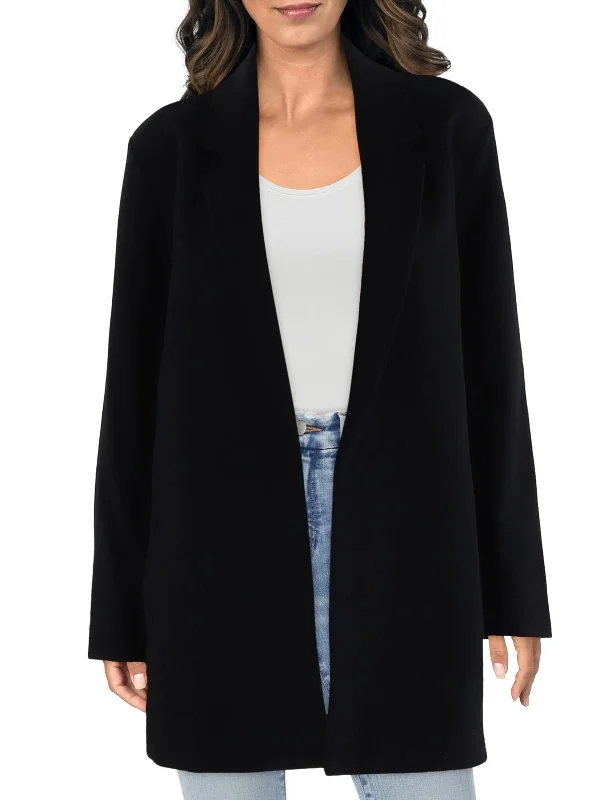 Womens Wool Long Open-Front Blazer Women's Elegant Blazer