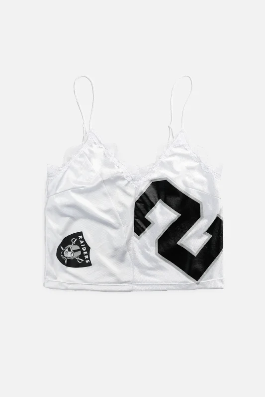 Rework Las Vegas Raiders NFL Lace Tank - M cold shoulder tank