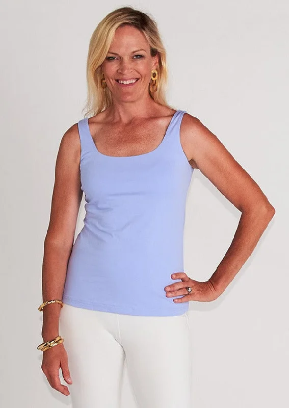 Sherman Tank - Periwinkle Blue one shoulder tank
