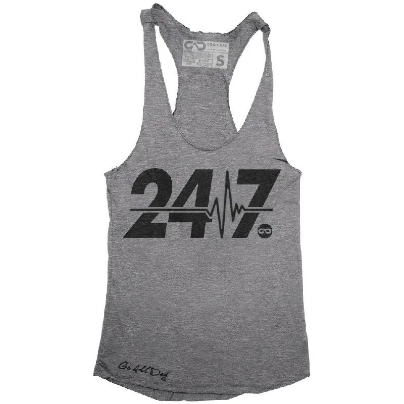 "24/7" Signature Series Racerback Tank (Grey) scoop neck tank