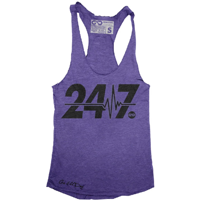"24/7" Signature Series Racerback Tank (Purple) long tank top