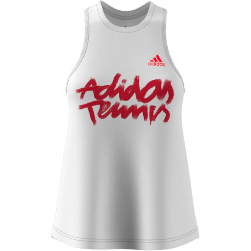 Adidas Womens Graphic Tank - White soft pink tank