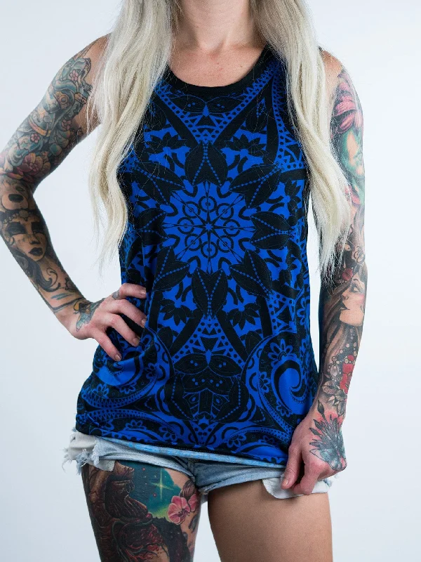 Blue Mandala Unisex Tank Top activewear tank top