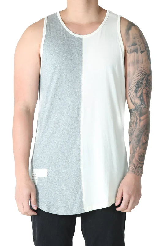 Civil Regime Lost Cause Split Drop Tank Yellow/Grey workout tank top